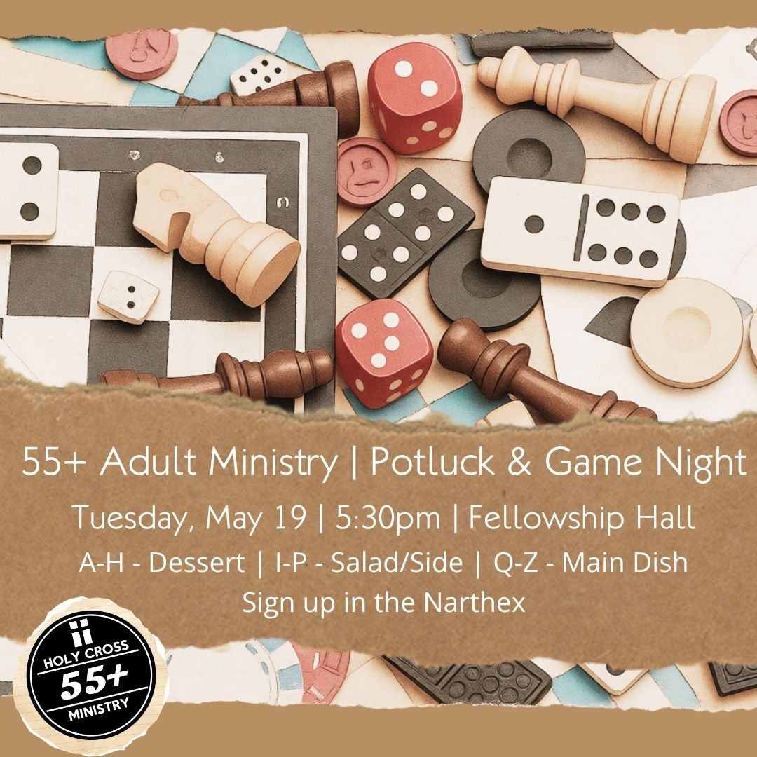 55+ Adult Ministry Potluck & Game Night Web Square